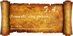 Tomanóczy Amina névjegykártya